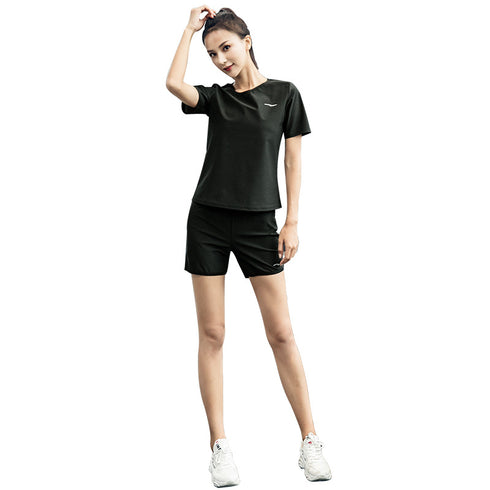 Women's Hot Sweat T-shirt Yoga Shorts Sauna Suits