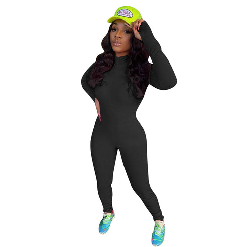 Women's Jogger Outfit Matching Suits Pure Color Jumpsuits