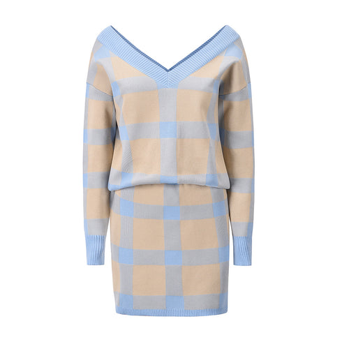 Women's Knit Sweatshirt Skirt Suit Two Piece Outfits