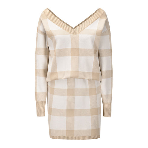 Women's Knit Sweatshirt Skirt Suit Two Piece Outfits