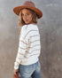 Women's Knit Tops Striped Long Sleeve Pullover Sweater