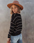 Women's Knit Tops Striped Long Sleeve Pullover Sweater