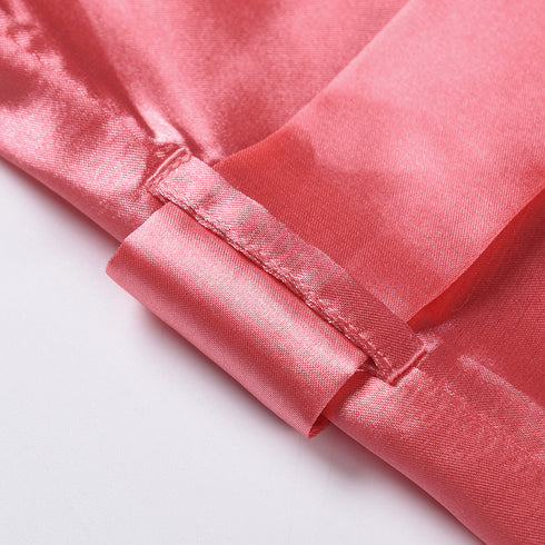 Women's Lace Long Sleeve Nightwear Satin Pajama Dress