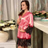 Women's Lace Long Sleeve Nightwear Satin Pajama Dress
