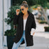 Women's Lapel Open Front Long Plush Coat Outwear