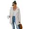 Women's Lapel Open Front Long Plush Coat Outwear