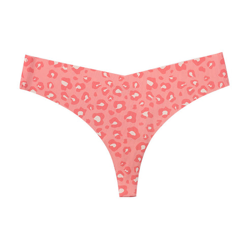 Women's Leopard Print Breathable Thong Panties Quick-dry Underwear