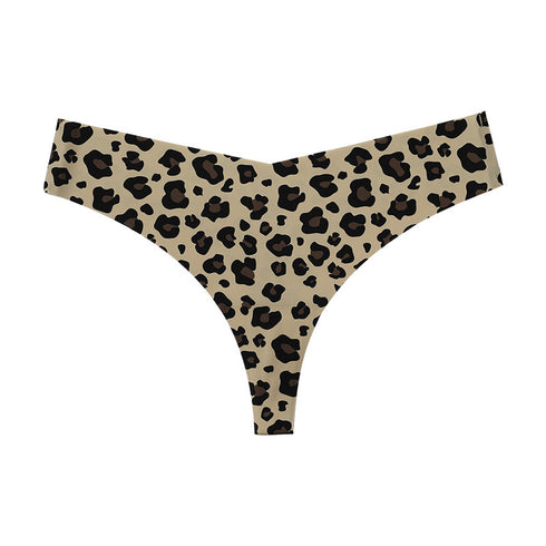 Women's Leopard Print Breathable Thong Panties Quick-dry Underwear