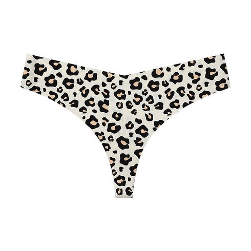Women's Leopard Print Breathable Thong Panties Quick-dry Underwear