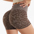 Women's Lift Hips Running Skinny Yoga Leopard Printing Shorts