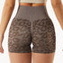 Women's Lift Hips Running Skinny Yoga Leopard Printing Shorts