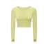Women's Long Sleeve Activewear Crop Top with Bra Pad