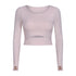 Women's Long Sleeve Activewear Crop Top with Bra Pad
