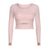 Women's Long Sleeve Activewear Crop Top with Bra Pad