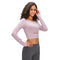 Women's Long Sleeve Activewear Crop Top with Bra Pad