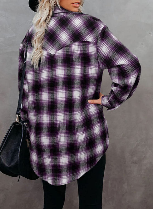 Women's Long Sleeve Button Down Chest Shirts