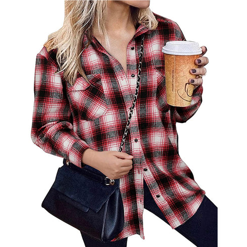 Women's Long Sleeve Button Down Chest Shirts