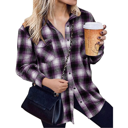 Women's Long Sleeve Button Down Chest Shirts