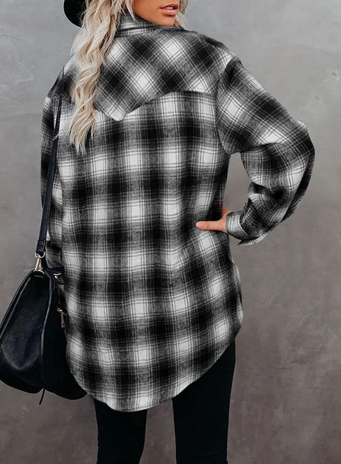 Women's Long Sleeve Button Down Chest Shirts
