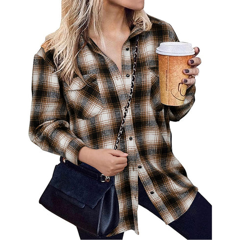 Women's Long Sleeve Button Down Chest Shirts