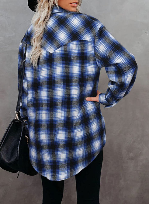 Women's Long Sleeve Button Down Chest Shirts