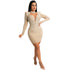 Women's Long Sleeve Fluoroscopy Gauze Cocktail Dresses