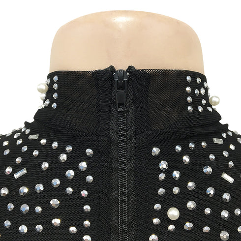 Women's Long Sleeve Fluoroscopy Gauze Cocktail Dresses