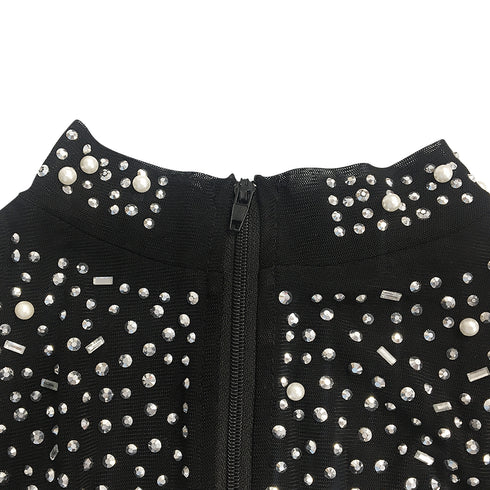 Women's Long Sleeve Fluoroscopy Gauze Cocktail Dresses