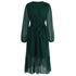 Women's Long Sleeve Frock Dress V Neck Strappy Dress