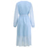 Women's Long Sleeve Frock Dress V Neck Strappy Dress
