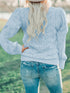 Women's Long Sleeve Hollow Out Pullover Sweater
