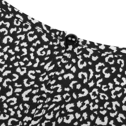 Women's Long Sleeve Stylish Round Neck A-line Skirt Dress