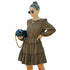 Women's Long Sleeve Stylish Round Neck A-line Skirt Dress