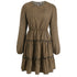 Women's Long Sleeve Stylish Round Neck A-line Skirt Dress