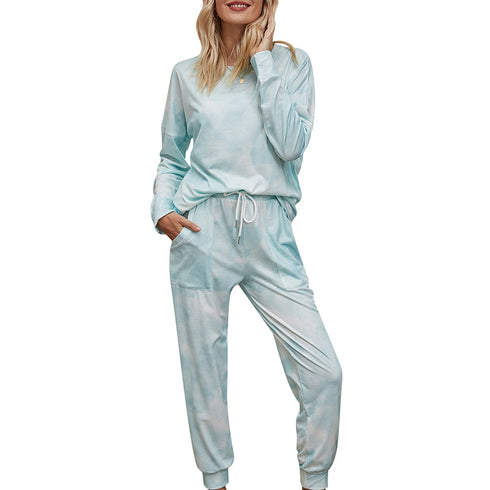 Women's Long Sleeve Tops Pant Two Piece Outfits Sleepwear