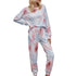 Women's Long Sleeve Tops Pant Two Piece Outfits Sleepwear