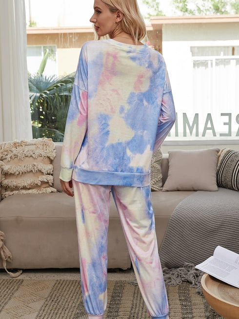 Women's Long Sleeve Tops Pant Two Piece Outfits Sleepwear