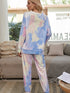 Women's Long Sleeve Tops Pant Two Piece Outfits Sleepwear