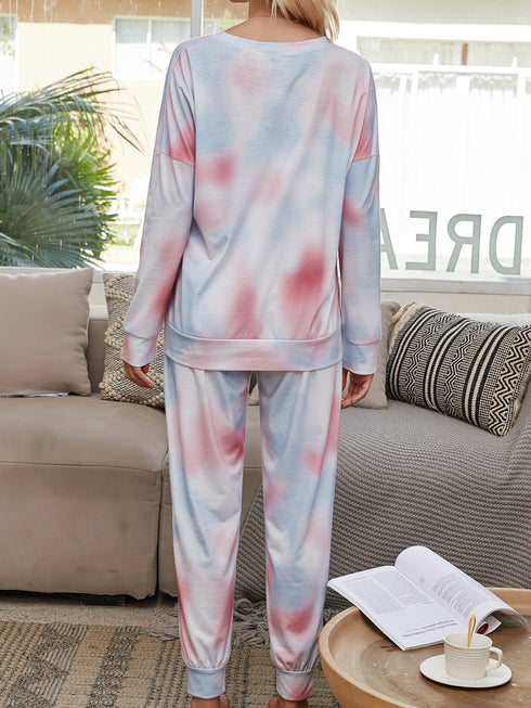 Women's Long Sleeve Tops Pant Two Piece Outfits Sleepwear