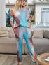 Women's Long Sleeve Tops Pant Two Piece Outfits Sleepwear