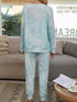 Women's Long Sleeve Tops Pant Two Piece Outfits Sleepwear