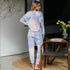 Women's Long Sleeve Tops Pant Two Piece Outfits Sleepwear