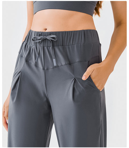 Women's Loose Fit Athletic Casual Lace-up Yoga Pants