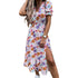 Women's Loose Flowy Swing V Neck Sexy Print Long Dress