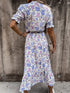 Women's Loose Flowy Swing V Neck Sexy Print Long Dress