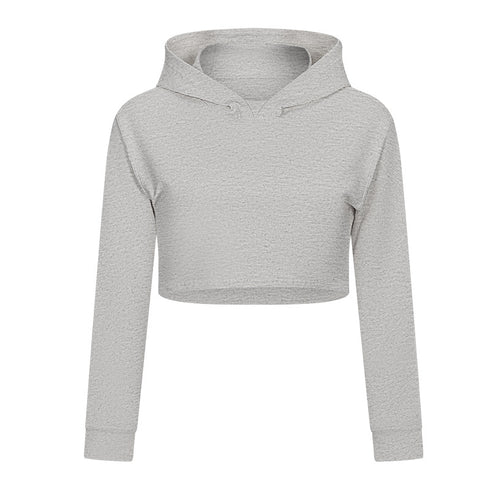 Women's Loose Hooded Long Sleeve Crop Workout Sweatshirts