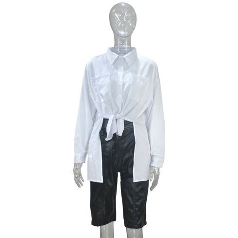 Women's Loose Irregular Blouse Plus Size Long Sleeve Shirt