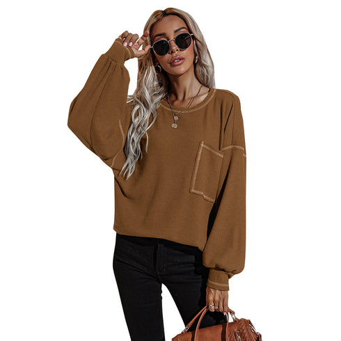 Women's Loose Long Sleeved Workout Thin Sweatshirt