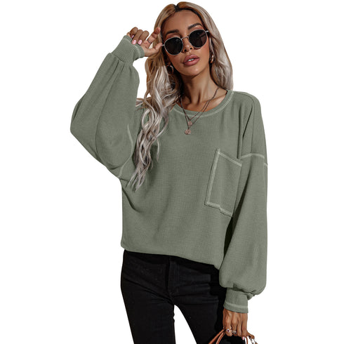 Women's Loose Long Sleeved Workout Thin Sweatshirt