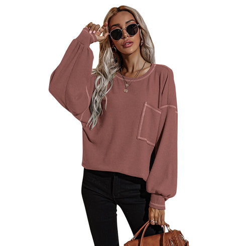 Women's Loose Long Sleeved Workout Thin Sweatshirt